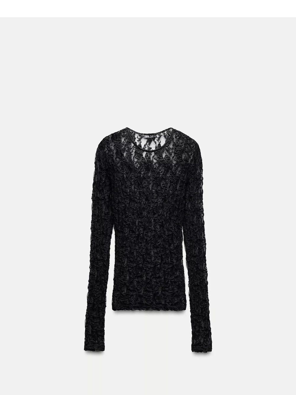 Zara Black Lace Long-Sleeve Tee